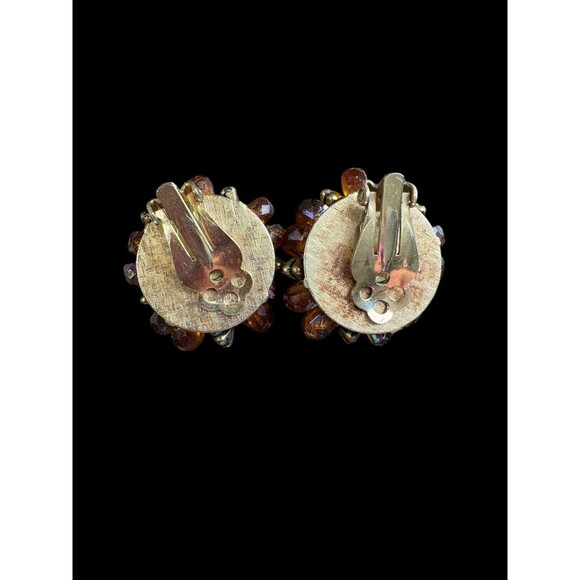Vintage Amber Color Beaded Necklace and Clip On Earrings Set Unsigned Costume Je - Picture 8 of 10